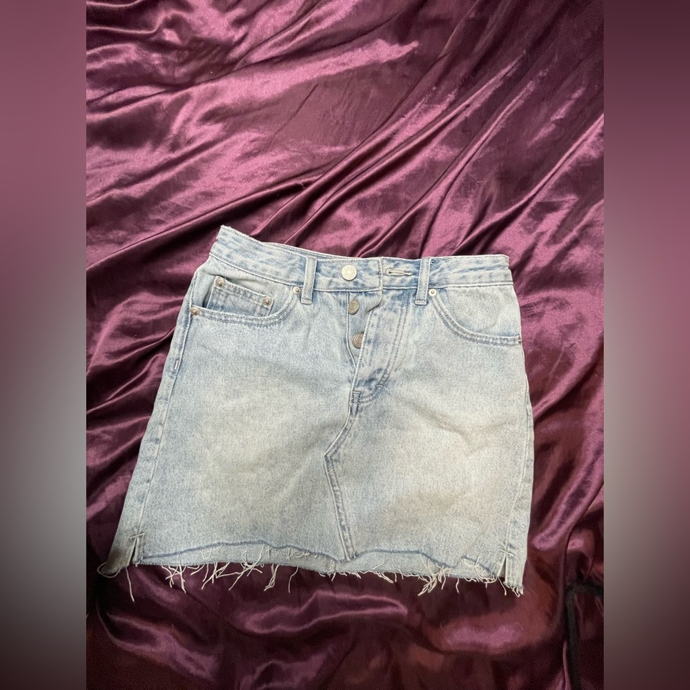 Glassons Light Wash Denim mini skirt
